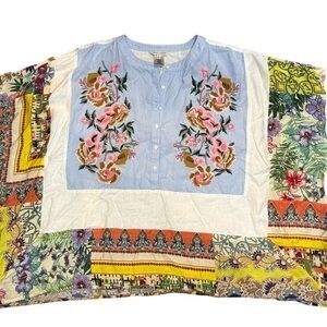 John Mark Blue Striped Blouse